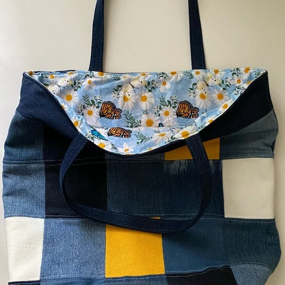 SOLD 🛍️ Large handmade denim tote bag - Picture 3 of 8